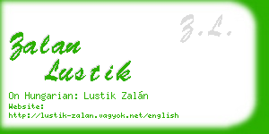 zalan lustik business card